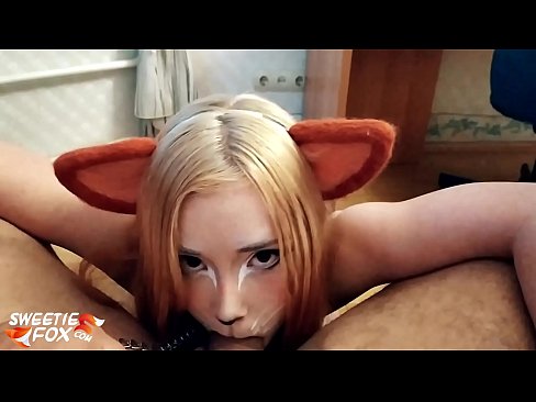 ❤️ キツネがチンポを飲み込み、口の中にザーメンを出す ❤❌ ロシアポルノ ❌️